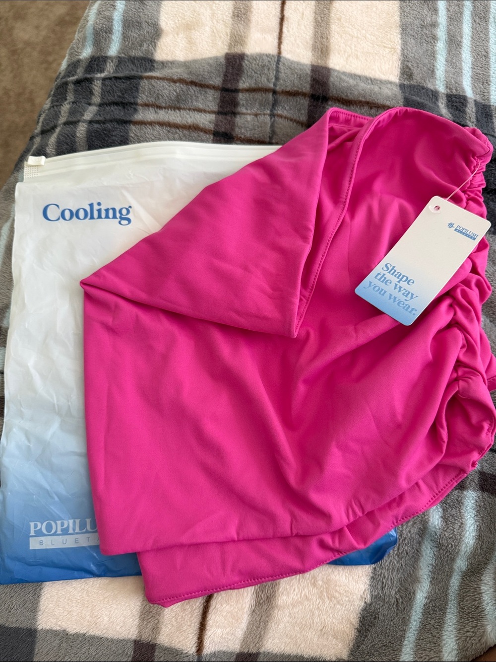 Popilush Women’s Hot Pink Ruched Swim Coverup Skirt